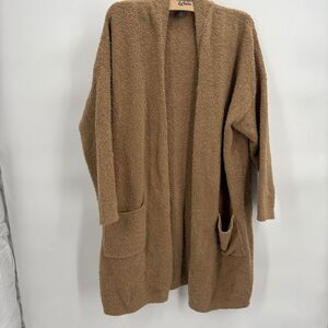 Eileen Fisher Tan Open-Front Cardigan